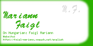 mariann faigl business card